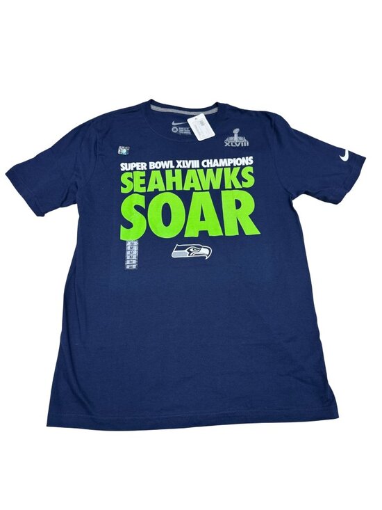 Nike Other - Nike Seattle Seahawks SOAR Super Bowl XLVIII Champions SS T-Shirt Navy M NWT